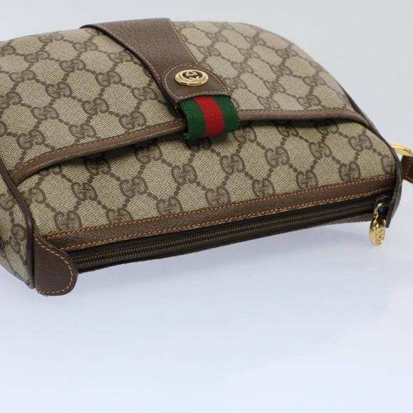 GUCCI GG Canvas Web Sherry Line Shoulder Bag Beige Red 89 02 032 Auth yk8711 - Picture 6 of 16